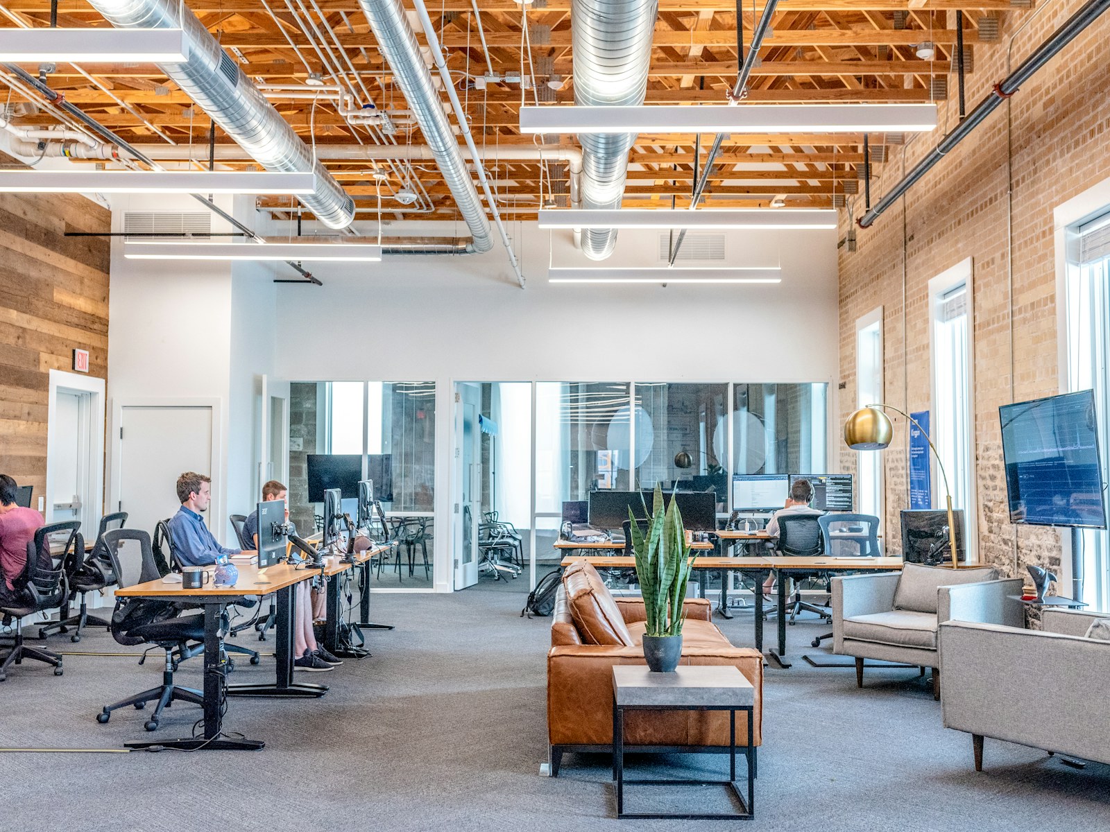 Client support team in a modern corporate office