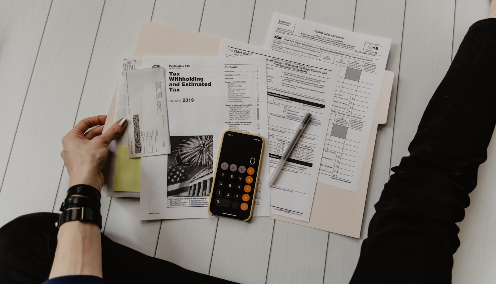 Financial planning documents and advisory workspace